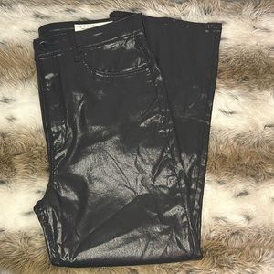 Rag & Bone Casey High-Rise Ankle Flare Coated Black